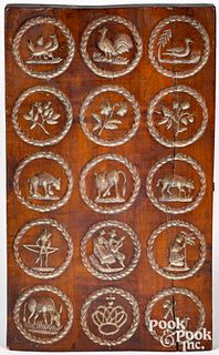 Carved maple springerle board, 19th c.