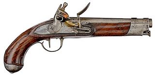 Model An II Single-Shot Flintlock Pistol, St. Etienne 