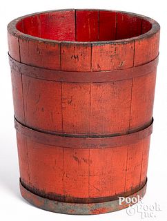 Painted staved bucket, 19th c.