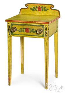 Maine painted pine one-drawer stand, ca. 1835