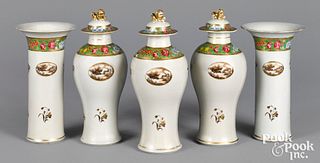 Chinese export porcelain five-piece garniture set