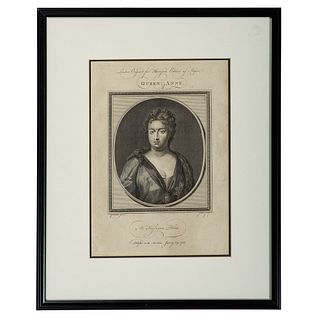 Two English Engravings, Queen Anne and King Henry VIII