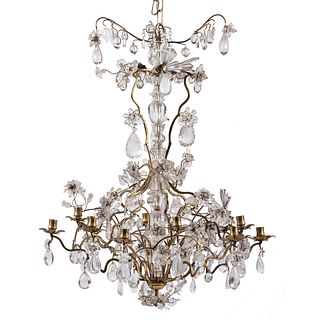 A Venetian Crystal and Brass Eight Arm Chandelier