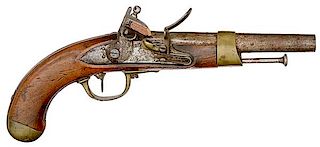 Model An IX Altered to An XIII Configuration Single-Shot Flintlock Charleville Pistol 