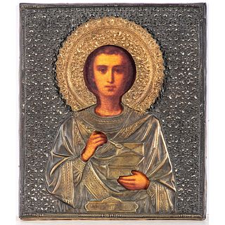 A Russian Icon of Saint Panteleimon