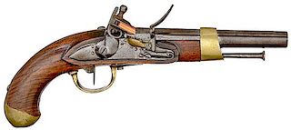 Model An XIII Single-Shot Flintlock Pistol Made at Maubeuge 