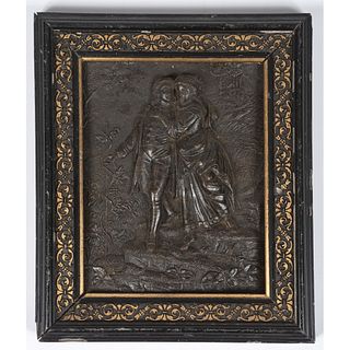 An Ornate Thermoplastic Figural Plaque