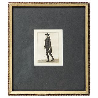 Three Framed Works on Paper of Gentlemen