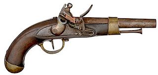 Model An XIII Single-Shot Flintlock Pistol Made at Tulle 