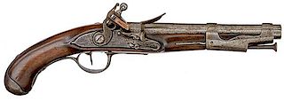 Model 1763/66 Revolutionary Manufactured Single-Shot Flintlock Pistol, Charleville 