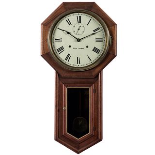 A Seth Thomas Oak Schoolhouse Clock