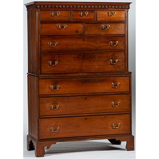 An English Mahogany Chest on Chest