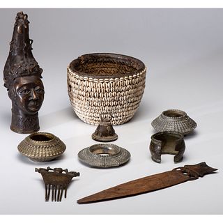 A Group of African Metalware and Other Items