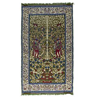 A Persian Woven Pictorial Tapestry