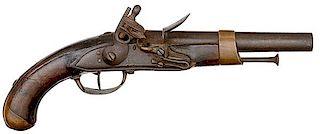 Model 1786 Revolutionary Manufacture Marine Single-Shot Flintlock Pistol 