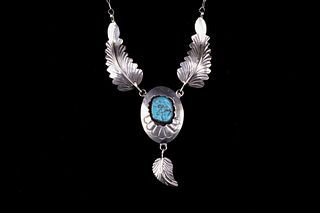 Navajo Arnold Maloney Silver Turquoise Necklace