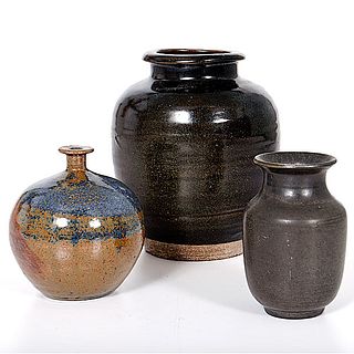 Three Stoneware Vases