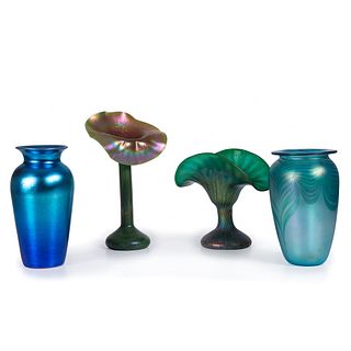 Four Studio Glass Vases