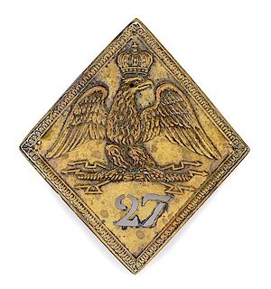 1st Empire Model 1806 27th Infantry Shako Plate 