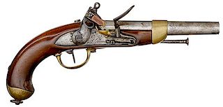 Model 1822 Single-Shot Flintlock Pistol, St. Etienne 