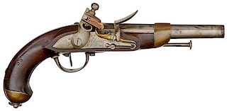 Model 1816 Single-Shot Flintlock Pistol, St. Etienne 