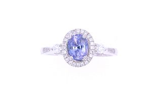 RARE Unheated Natural Sapphire & Diamond Ring