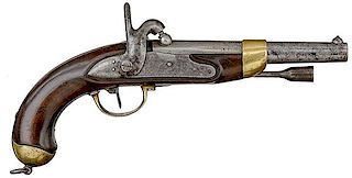 Model 1822 T Bis Percussion Single-Shot Pistol, St. Etienne 