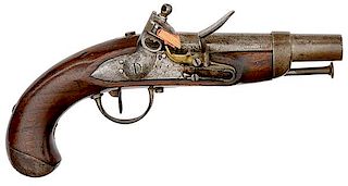 Model 1822 Gendarmerie Single-Shot Flintlock Pistol, St. Etienne 