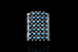 Zuni Haloo Petite Point Turquoise & Sterling Ring