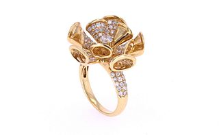 Triumphant Diamond 18k Yellow Gold Ring