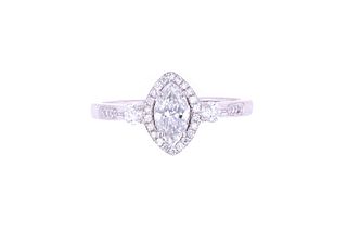 Opulent Marquise Diamond 18k White Gold Ring