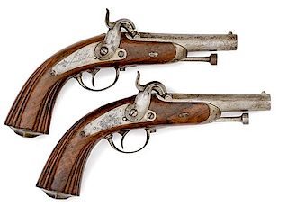 Model 1833/55 Officer's Single-Shot Percussion Pistols, a Matching Pair 