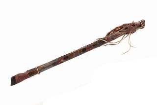 Hand Carved & Painted Horse Hair Walking Stick