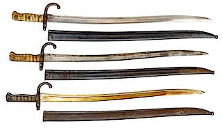 Model 1866 Chassepot Saber Bayonets, Lot of 3 