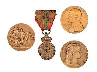 Military Medallions and St. Helena Medal, Lot of 4  
