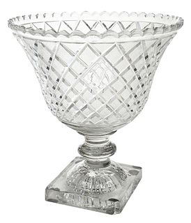 Anglo-Irish Cut Glass Urn Form Vase