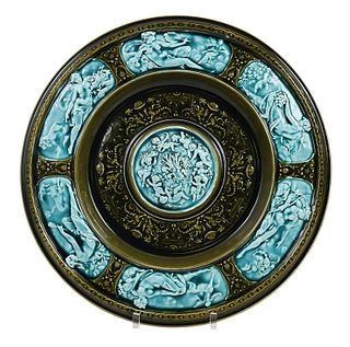 Schütz Majolica Glazed Porcelain Zodiac Charger 
