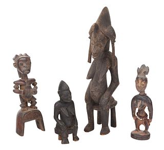 Group of Four West African Carved Wood Figures