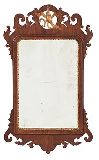 Chippendale Carved Parcel Gilt Mahogany Mirror