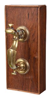Brass Door Knocker Mounted on Wood Base