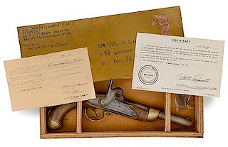 Model 1822 T Bis Percussion Single-Shot Pistol with WWII Capture Papers and Shipping Box 