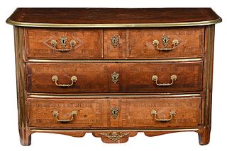 Louis XV Parquetry Inlaid Bronze Mounted Commode