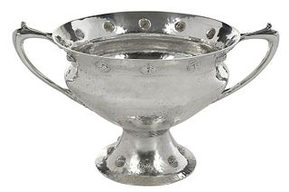 English Silver Hammered Loving Cup