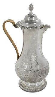 George III English Silver Coffeepot Trophy