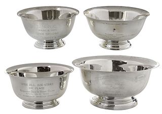 Four Revere Style Trophy Bowls