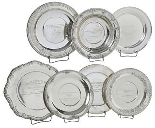 Six Trophy Sterling Plates