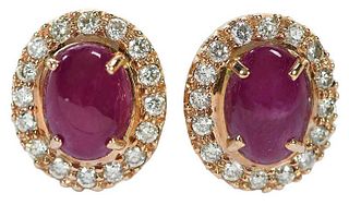 14kt. Ruby and Diamond Earrings