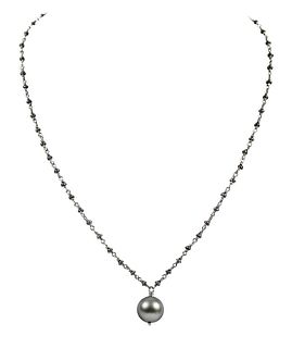 Platinum Pearl Necklace 