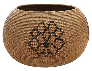California Mission Basket with Floral Decoration