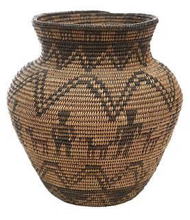 Apache Coiled Olla Basket with Figural Designs 